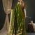 Olive ethnic motifs woven design zari  georgette kanjeevaram saree