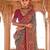 Sea green ethnic motifs silk blend patola saree