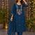 women ethnic motifs embroidered regular thread work  cotton kurta with trousers & with