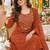 women ethnic motifs embroidered regular mirror work  cotton kurta with trousers & with
