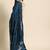 Blue blue floral embroidered satin saree
