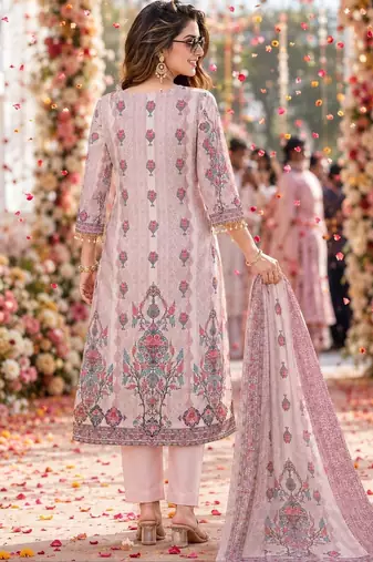 women ethnic motifs printed regular kurta with trousers & with dupatta