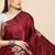 Maroon maroon ethnic motifs embroidered satin saree