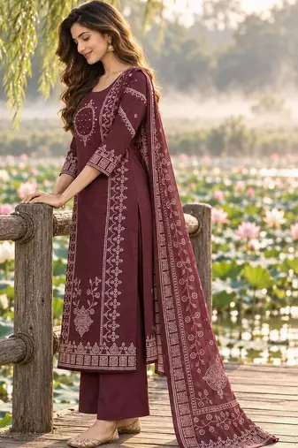 women ethnic motifs embroidered regular mirror work  cotton kurta with trousers & with