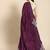 Burgundy burgundy & white floral embroidered satin saree