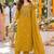 women embroidered mirror work  cotton kurta with trousers & with dupatta