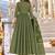 women ethnic motifs printed empire mirror work  cotton kurta with trousers & with dupatta