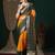 Yellow yellow ethnic motifs woven design zari  georgette kanjeevaram saree