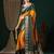 Yellow yellow ethnic motifs woven design zari  georgette kanjeevaram saree