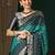 Blue blue ethnic motifs woven design zari  georgette kanjeevaram saree