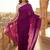 Purple embellished  cotton khadi saree