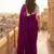 Purple embellished  cotton khadi saree