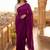 Purple embellished  cotton khadi saree