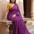 Purple  cotton khadi saree with blouse