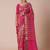 Pink striped zari silk blend banarasi saree