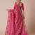Pink striped zari silk blend banarasi saree