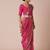Pink striped zari silk blend banarasi saree