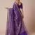 Purple woven design zari silk blend banarasi saree