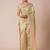 Cream striped zari silk blend banarasi saree