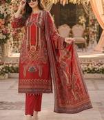 women ethnic motifs printed regular kurta with trousers & with dupatta
