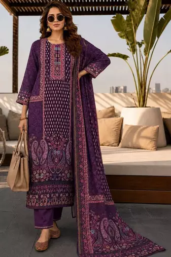 women ethnic motifs printed regular  silk kurta with trousers & with dupatta