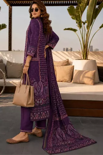 women ethnic motifs printed regular  silk kurta with trousers & with dupatta