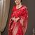 Red floral zari banarasi saree