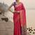 Pink woven design silk blend handloom banarasi saree