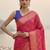Pink woven design silk blend handloom banarasi saree