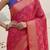 Pink woven design silk blend handloom banarasi saree