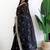 Black floral embroidered organza designer saree