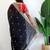 Black floral embroidered organza designer saree