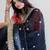 Black floral embroidered organza designer saree
