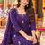 women floral embroidered regular thread work  cotton kurta with palazzos & with dupatta