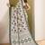 Green batik printed silk blend ready to wear saree