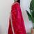Pink floral embroidered organza saree