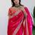 Pink floral embroidered organza saree