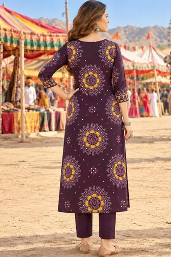 women ethnic motifs printed regular  cotton kurta with trousers & with dupatta