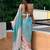 White white & rose gold embellished sequinned  georgette saree