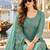 women ethnic motifs embroidered regular thread work kurta with palazzos & with dupatta