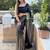 Black black embellished sequinned  georgette saree