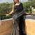 Black black embellished sequinned  georgette saree