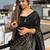 Black black embellished sequinned  georgette saree