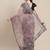 Grey grey & red floral printed organza saree