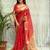 Red zari organza designer banarasi saree