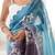 Blue floral embellished sequinned  chiffon saree