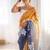 Mustard embellished sequinned  chiffon saree