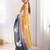 Mustard embellished sequinned  chiffon saree