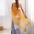 Mustard embellished sequinned  chiffon saree