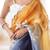 Mustard embellished sequinned  chiffon saree